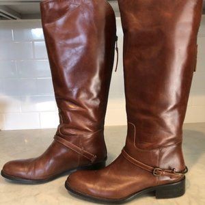 Johnston & Murphy Brown Leather Knee Boots Size 9